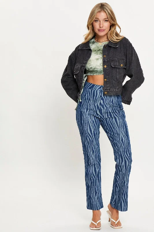 Blue Denim Jeans Trendy Skinny Fit Jeans