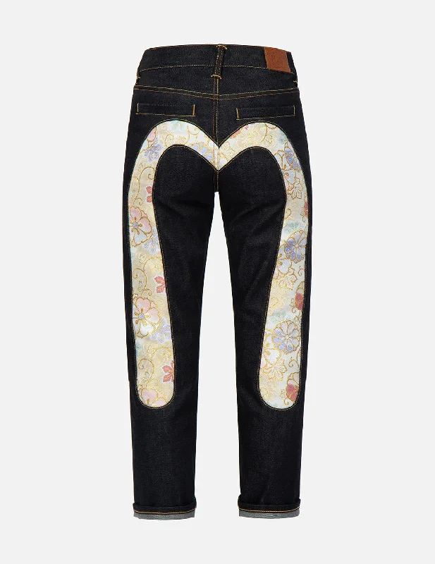 Brocade Daicock Insert Boyfriend Jeans Comfortable Jogger Style Jeans