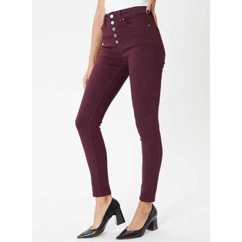 KanCan Burgundy High Rise Skinny Jean Casual Straight-Leg Jeans