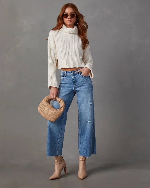 Caleb High Rise Wide Leg Stretch Jeans Trendy Plus Size Jeans