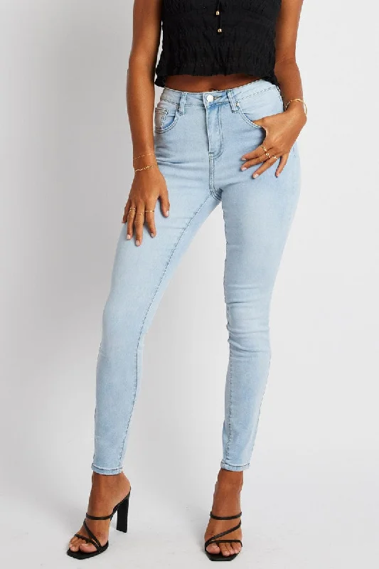 Denim Skinny Jean High Rise Chic Ripped Jeans