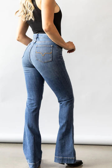 Kimes Ranch USA Ladies Jennifer Jeans - 30", 32", 34" and 36" Leg - Mid Wash Comfortable Jogger Style Jeans