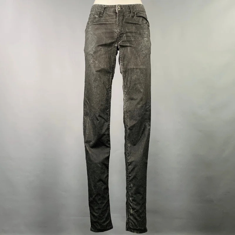 L.G.B Size 29 Grey Charcoal Cotton Blend Distressed Jeans Fashionable Slouchy Fit Jeans