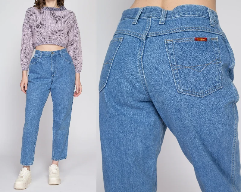 Large 90s High Waisted Mom Jeans Petite 31" Chic Cropped Jeans