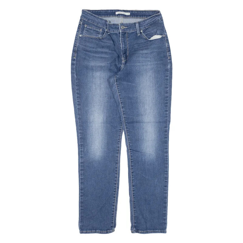 LEVI'S Mid Rise Jeans Blue Denim Slim Skinny Womens W29 L30 Fashionable Vintage Wash Jeans