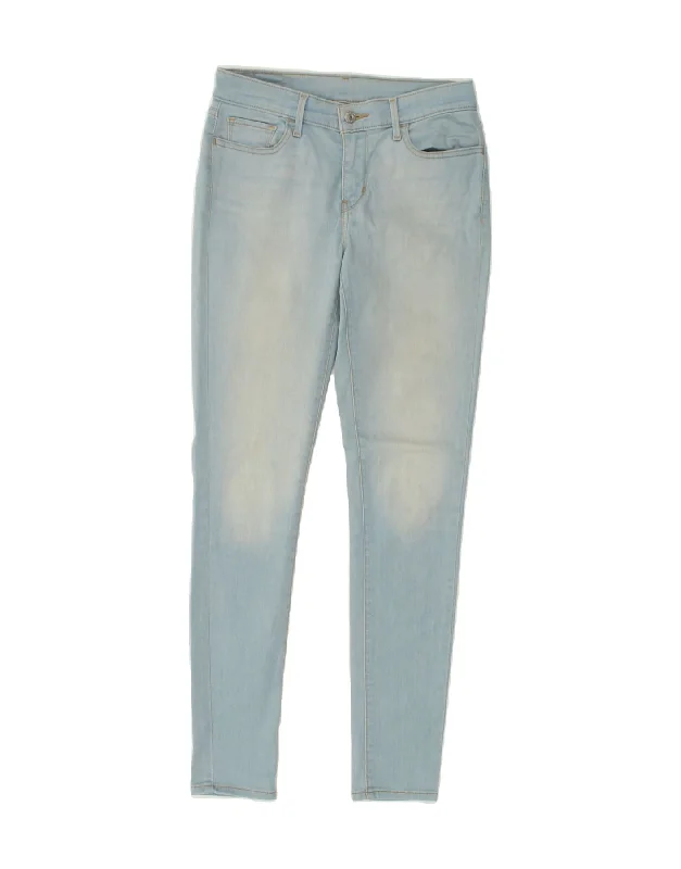 LEVI'S Womens Skinny Jeans W29 L32 Blue Cotton Fashionable Button-Front Jeans