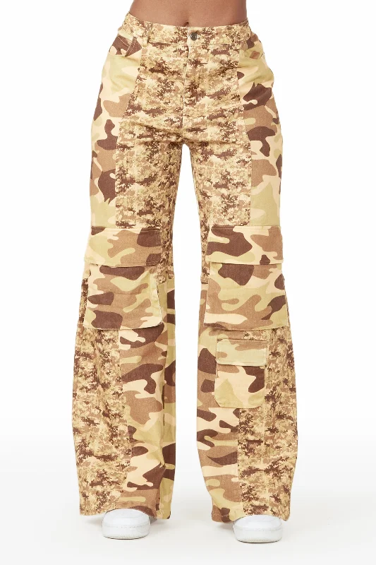 Nikki Camo Wide Leg Jean Cozy Relaxed Fit Jeans