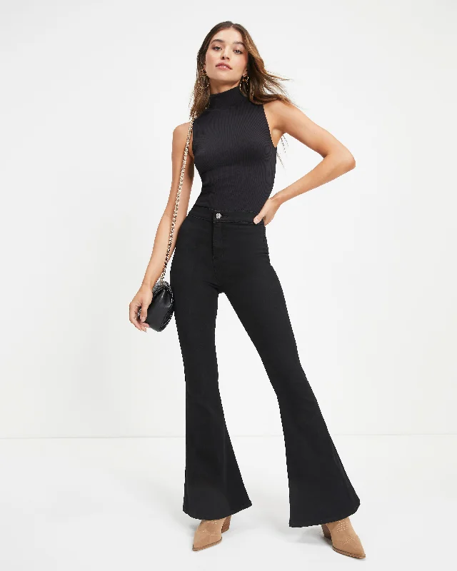 Sanderson High Rise Stretch Flare Jeans Fashionable Bootcut Jeans