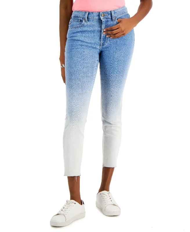 Tommy Hilfiger Tribeca Th Flex Dip Dye Skinny Jeans Trendy Colored Denim Jeans