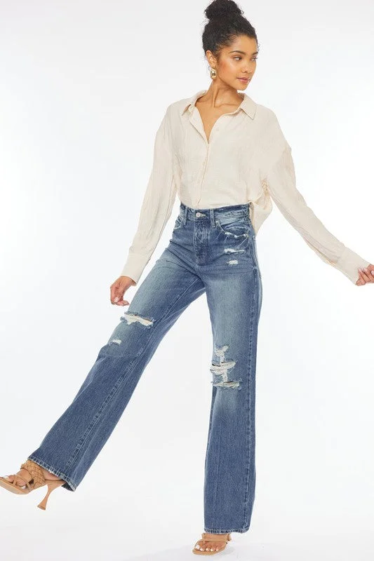 Kan Can 90 Style Jeans Elegant Raw Hem Jeans