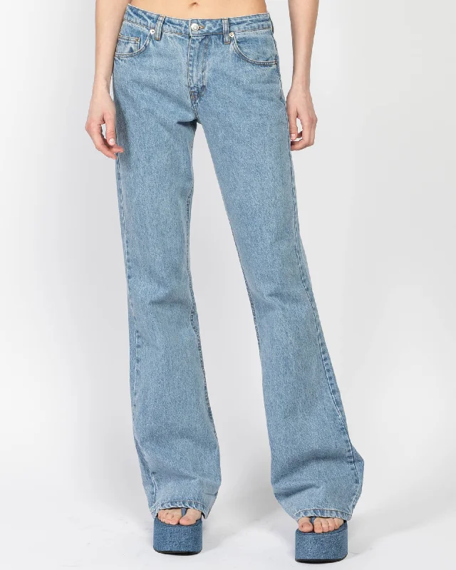 Wide Leg Denim Jeans Fashionable Frayed Hem Denim