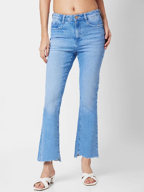 Spykar Women Bootcut Heavy Fade Stretchable Jeans Classic Slim Fit Jeans