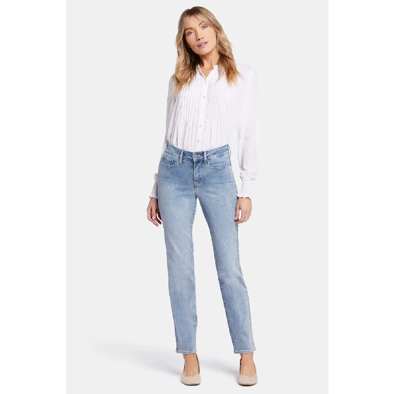 Light Blue High Rise Straight Jeans Chic Dark-Wash Skinny Jeans