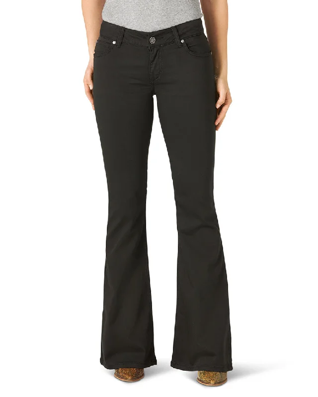 Women's Retro® Mae Mid-Rise Flare Jeans Fashionable Raw Edge Jeans