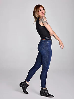 WOMEN'S WRANGLER BESPOKE HIGH RISE SKINNY JEAN Rae #112359278 Fashionable Straight Fit Denim
