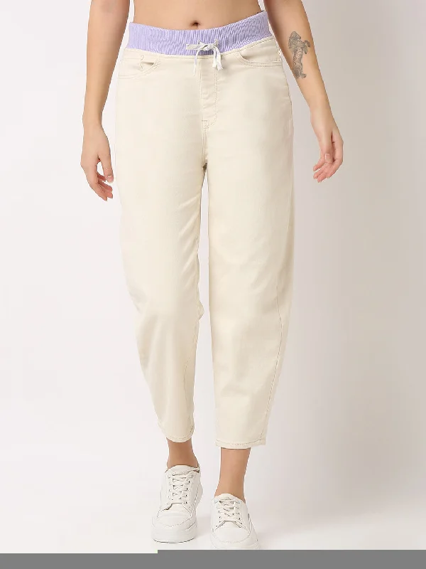 Spykar White High Rise Jeans For Women Trendy Low-Rise Bootcut Jeans