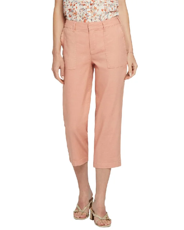 Nydj Petite Linen-Blend Utility Pant High-Waist Jeans