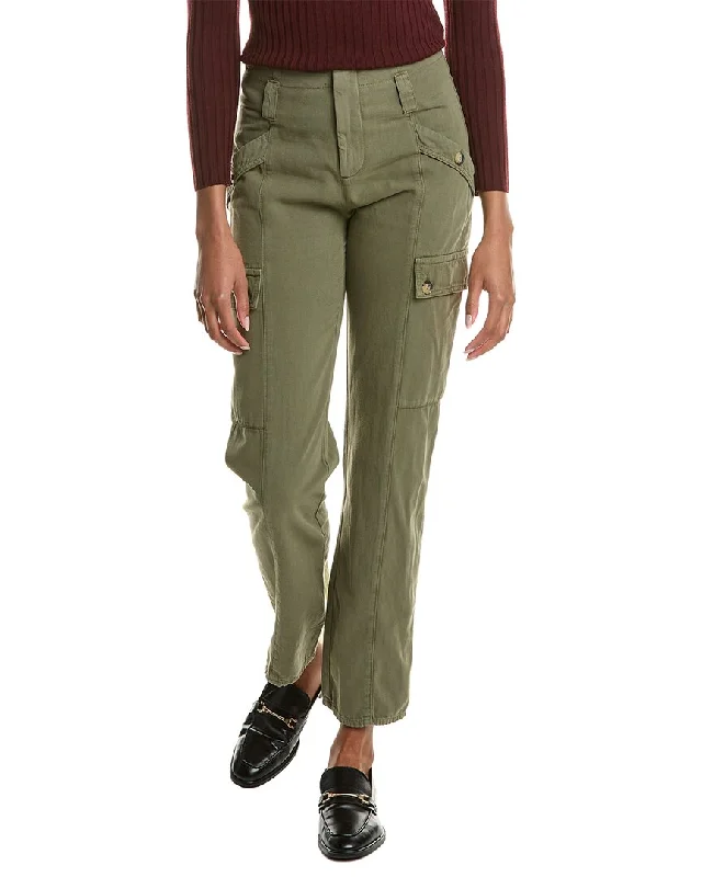 Ba&Sh Linen-Blend Pant Trendy High-Waist Trousers