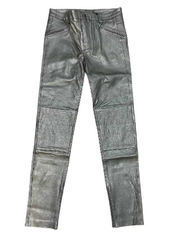 BLK DNM Women's Silver Slim Fit Leather Pant 1 Size 29 NWT Soft Stretch Pants