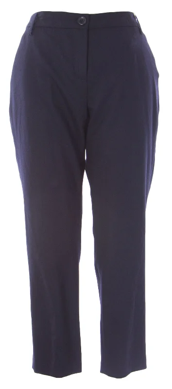 BODEN Women's Straight Leg Cropped Pants Navy Formal Stretch Pants