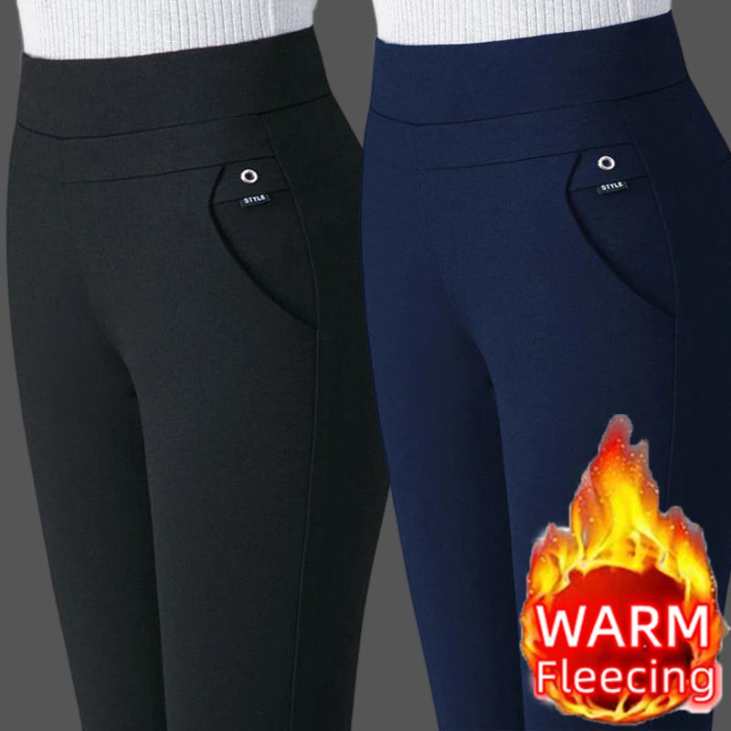Casual large straight leg pants for women's long pants, elastic high waisted mother's pants Elegant Trouser Pants