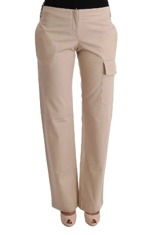 Ermanno Scervino Chic Beige Cropped Pants - Regular Fit Elegance Trendy Tapered Pants