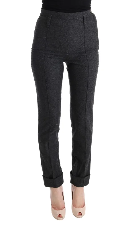 Ermanno Scervino Chic Gray Casual Skinny Pants Comfortable Jogging Pants