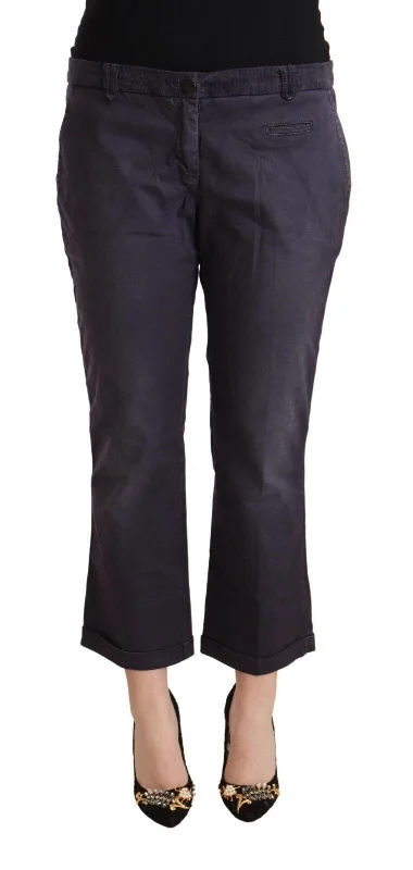 Chic Low Waist Cropped Pants In Black Wide-Legged Palazzos