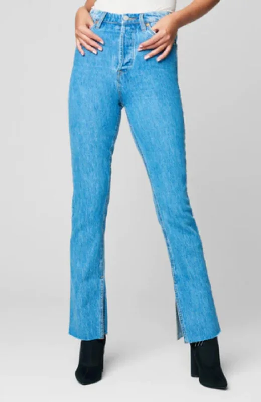 Cooper Straight Pant In Sky Blue Trendy Velvet Pants