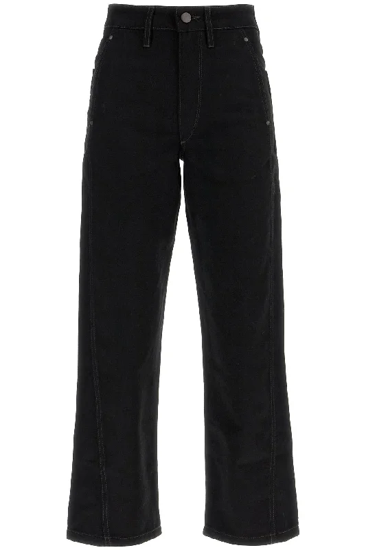 Cropped Pants With Twisted Seams Fashionable Tapered Leg Pants