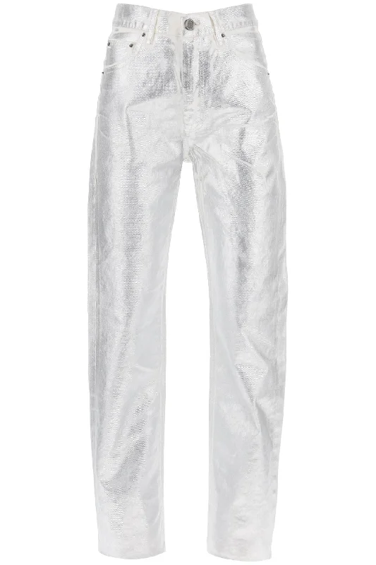 Denim Coated Pants With Seven Stylish Elastic Waist Pants