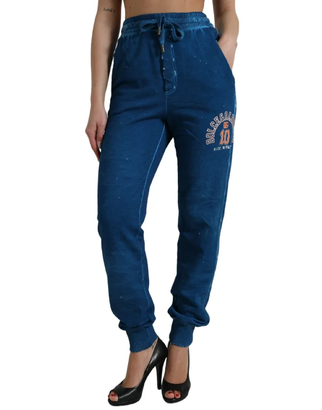 Dolce & Gabbana  Logo Cotton Jogger SweatWomen's Women's Pants Cozy Full-Length Pants