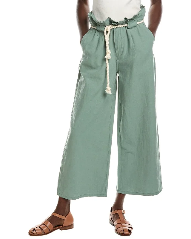 DRIFTWOOD DENIM Vicki Linen-Blend Pant Chic Wool Trousers