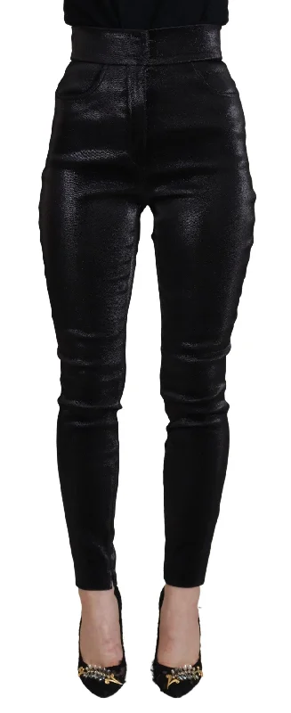 Dolce & Gabbana Elegant Black Denim Pants - Tailored Fit Formal Stretch Pants
