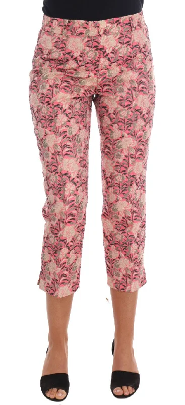 Dolce & Gabbana Elegant Floral Brocade Pants Modern Stretch Trousers