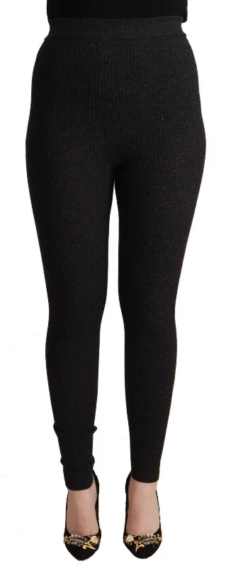 Elegant High-waist Wool Tights Pants Soft Cotton Pants