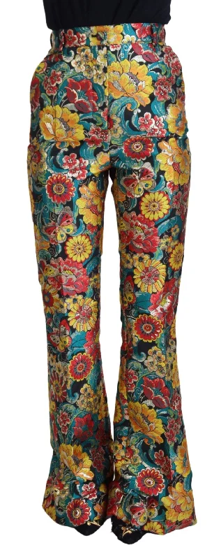 Dolce & Gabbana Elegant Multicolor Woven Pants Lightweight Linen Pants