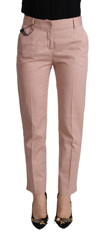 Elegant Pink Tapered Pants For Sophisticated Style Classic Chino Pants