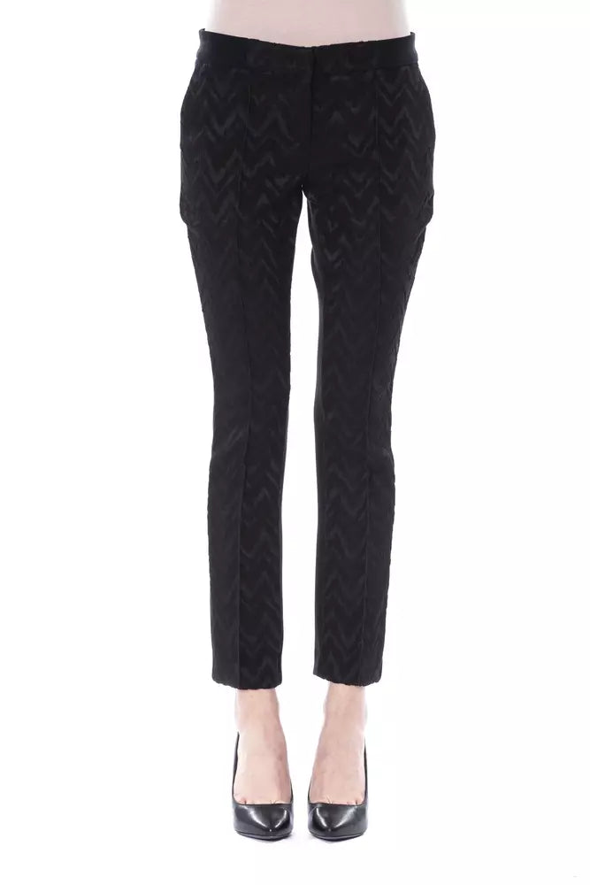 BYBLOS Black Acrylic Women Pants Elegant Trouser Pants