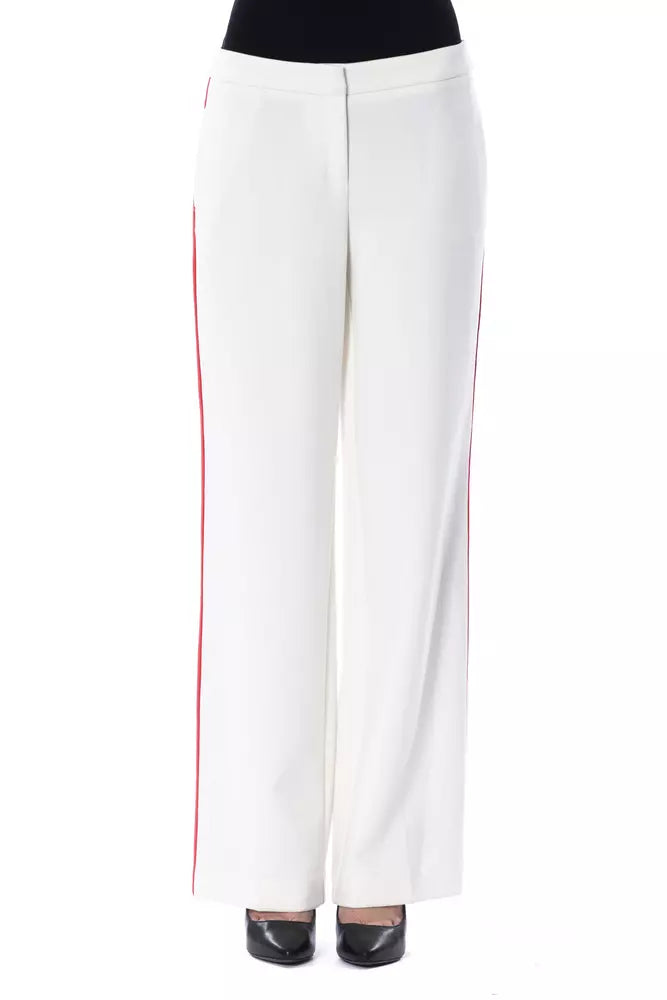 BYBLOS White Polyester Women Pant Casual Lounge Pants