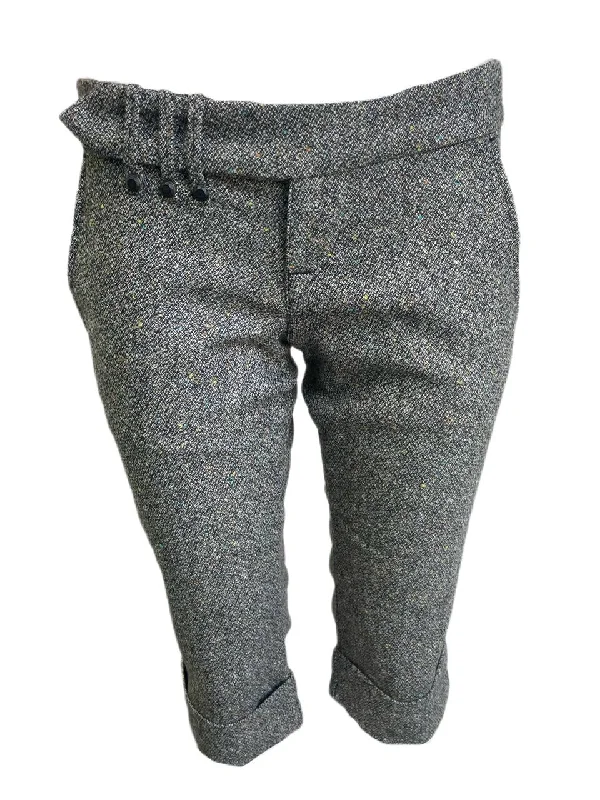 FORNARINA Women's Stop-Black Wool Short Pants Size 28 NWT Comfortable Fleece Pants