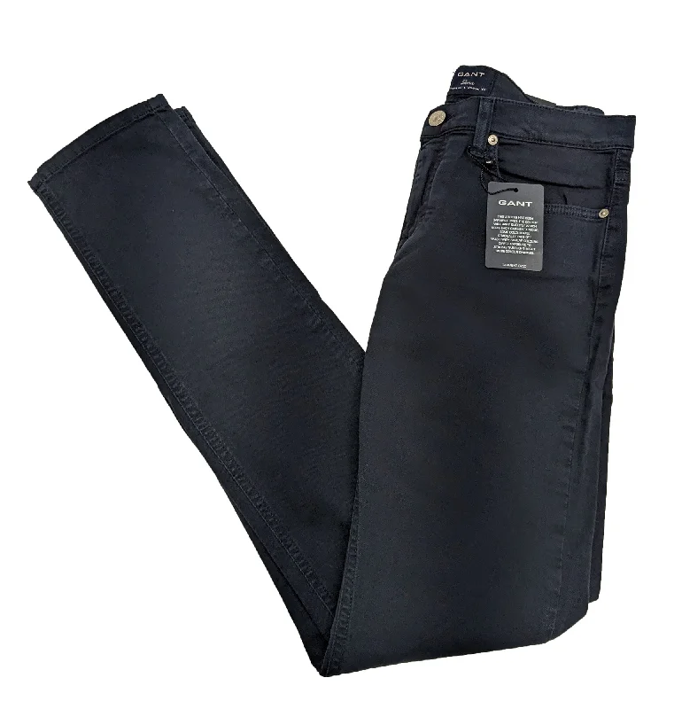 GANT Women's Navy Straight Leg Dana Pants 410491 Size 28/32 NWT Stylish Slim Trousers