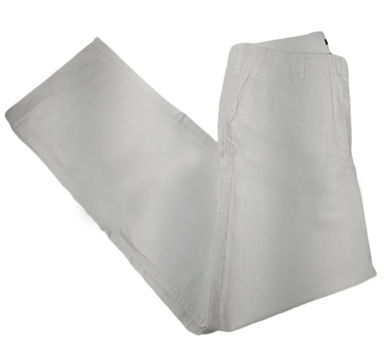 GANT Women's White Crisp Cotton Twill Pants 414647 $148 NWT Stylish Paperbag Waist Pants