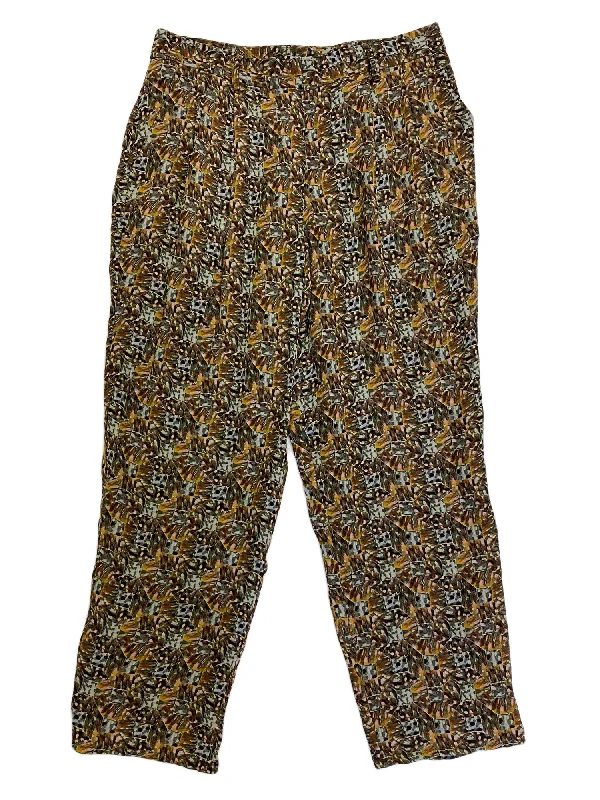 Hanley Mellon Women's Square Print Georgette Slim Pant Comfortable Denim Trousers