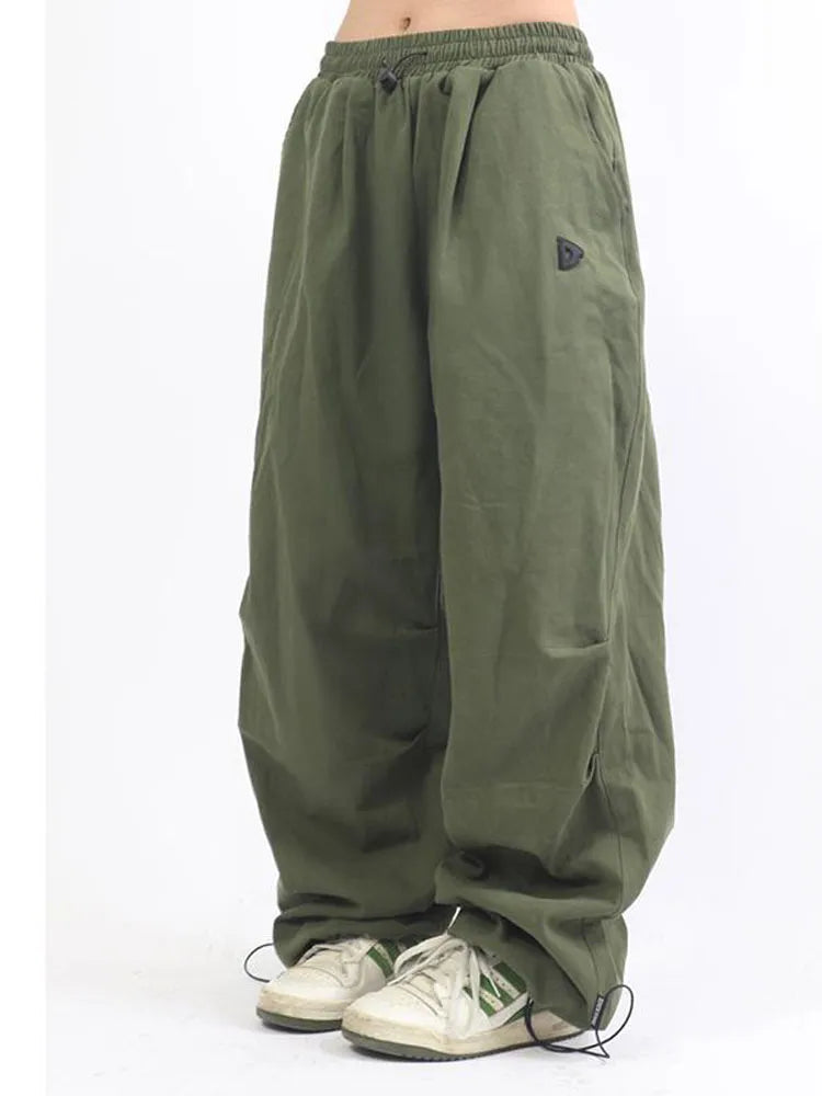 Oversized Cargo Parachute Pants Women Japanese Style Gorpcore Wide Leg Joggers Cozy Fitted Pants