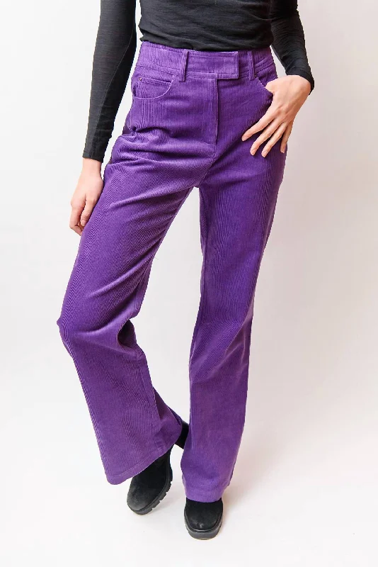 June Corduroy Pant In Purple Trendy Velvet Pants