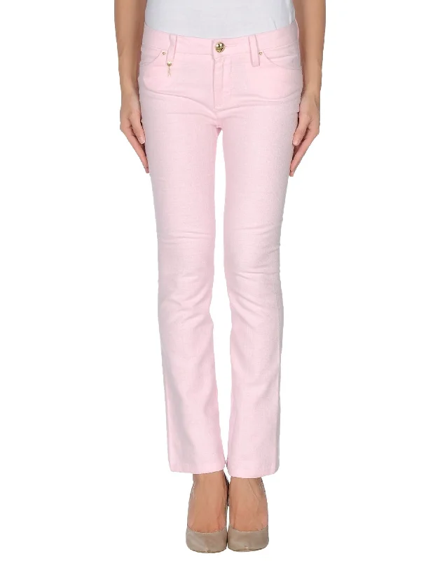 LEROCK Women's Light Pink Skinny Fit Flared Cropped Pants NEW Lightweight Jogger Pants