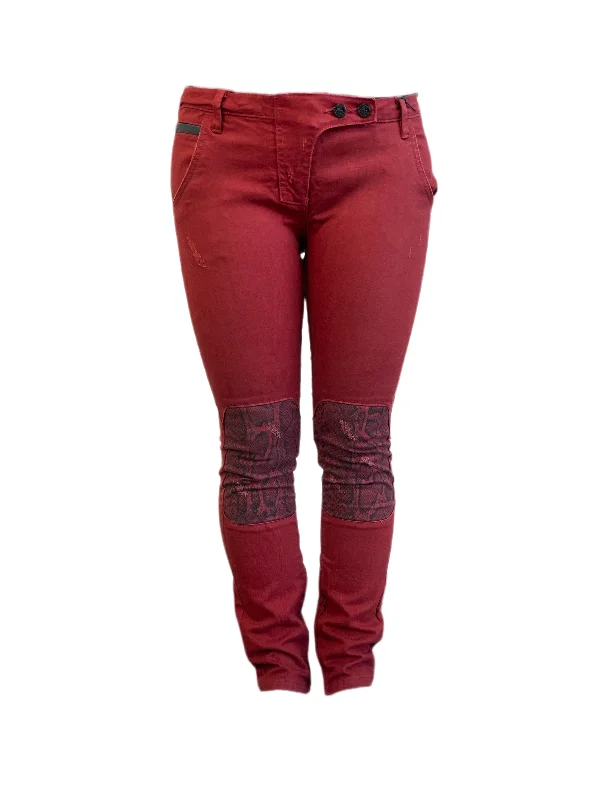 Maison Scotch Women's Burgundy Knee Details Pants #850 NWT Cozy Lounge Pants