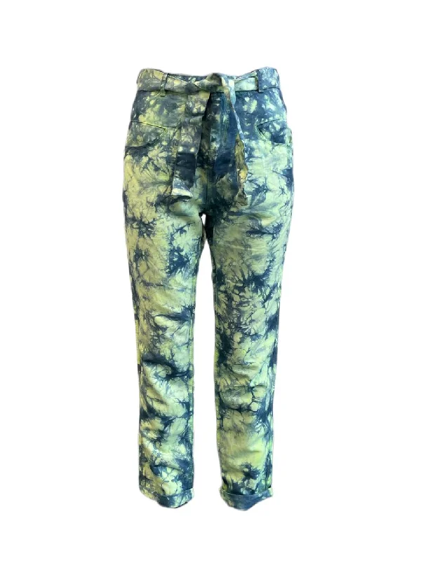 Maison Scotch Women's Multicolor Straight Leg Tie Dye Pants #884 1 NWT Trendy Tapered Pants