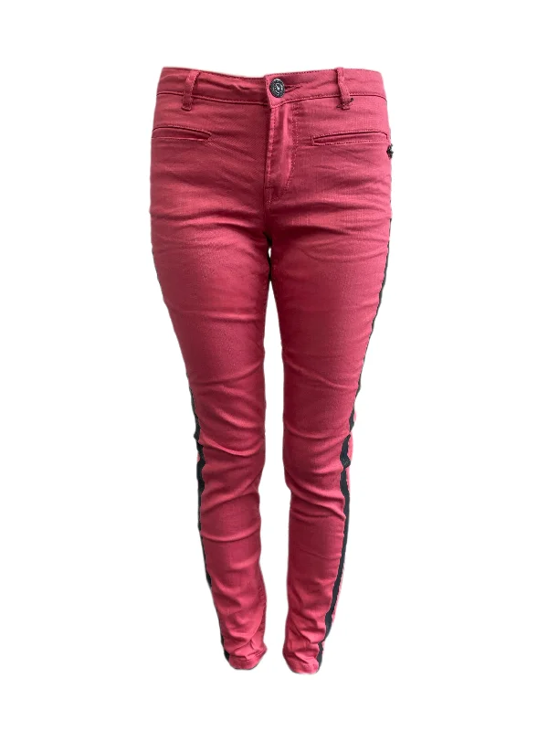 Maison Scotch Women's Pink Skinny Side-Stripe Pants #881 No Size NWT Comfortable Jogging Pants